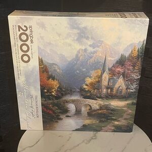 Springbok 2000 Piece Jigsaw Puzzle Thomas Kinkade Mountain Chapel